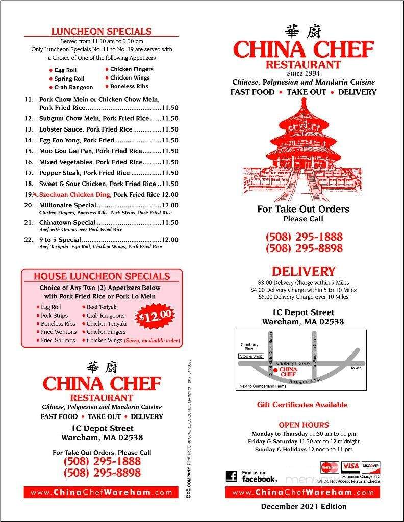 China Chef Restaurant - East Wareham, MA