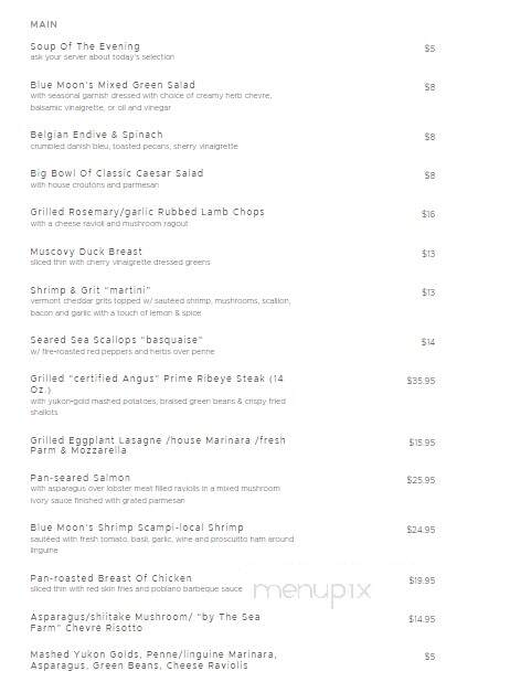 Blue Moon Bistro - Beaufort, NC menu_pic
