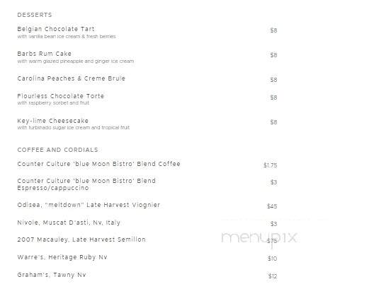 Blue Moon Bistro - Beaufort, NC menu_pic