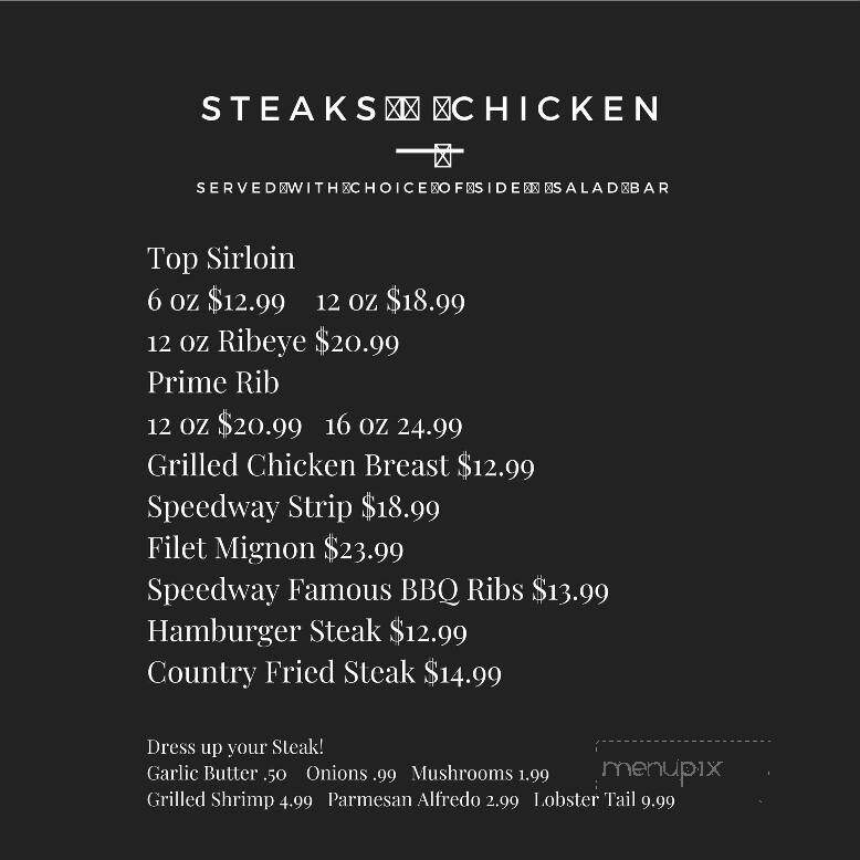 Speedway Restaurant - West Fargo, ND menu_pic