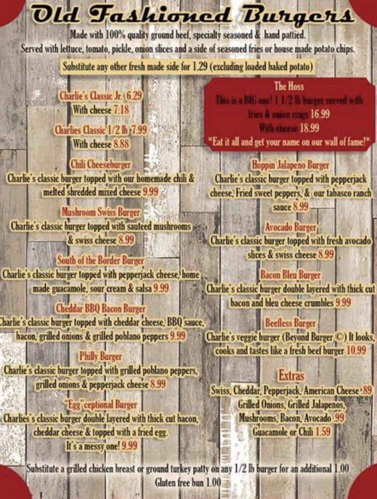 Charlie's Old Fashioned Burgers - Royse City, TX menu_pic