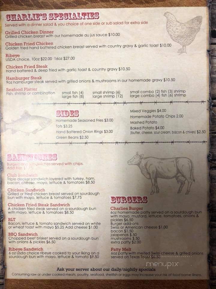 Charlie's Bar and - Winnie, TX menu_pic
