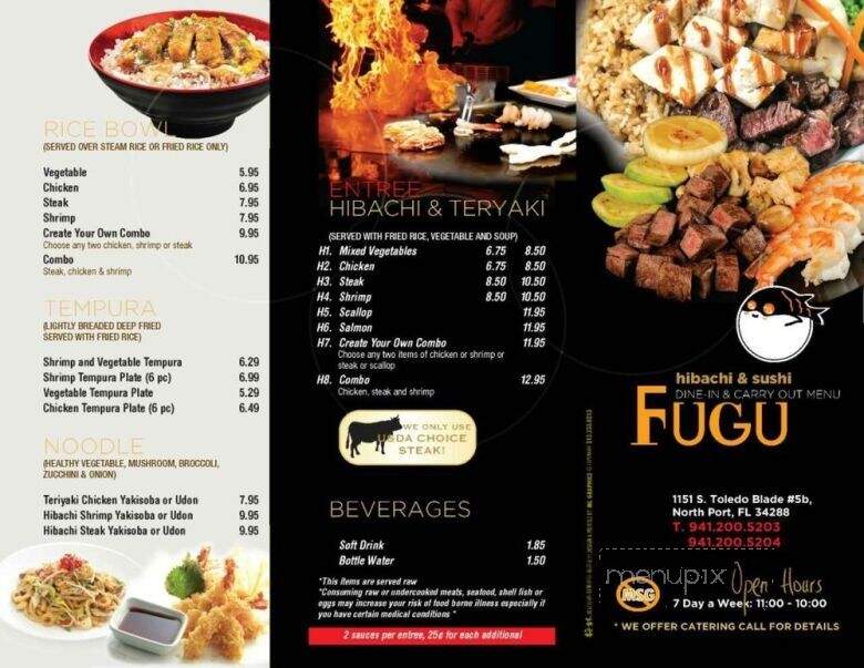 Fugu Hibachi & sushi - Venice, FL menu_pic