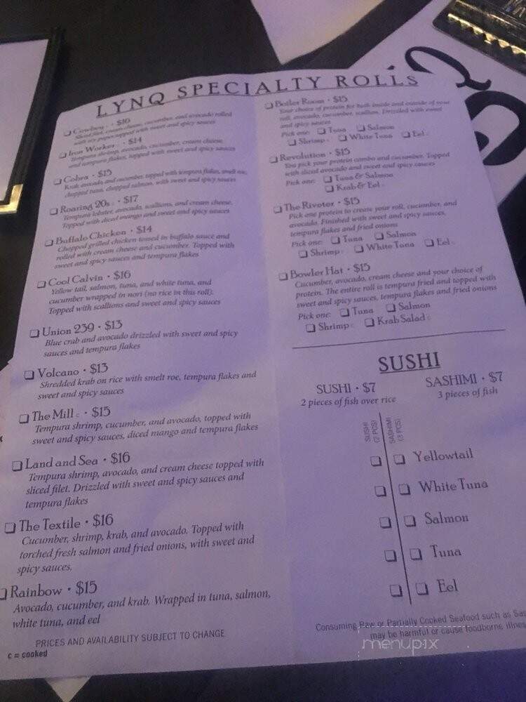 LYNQ - Fort Myers, FL menu_pic