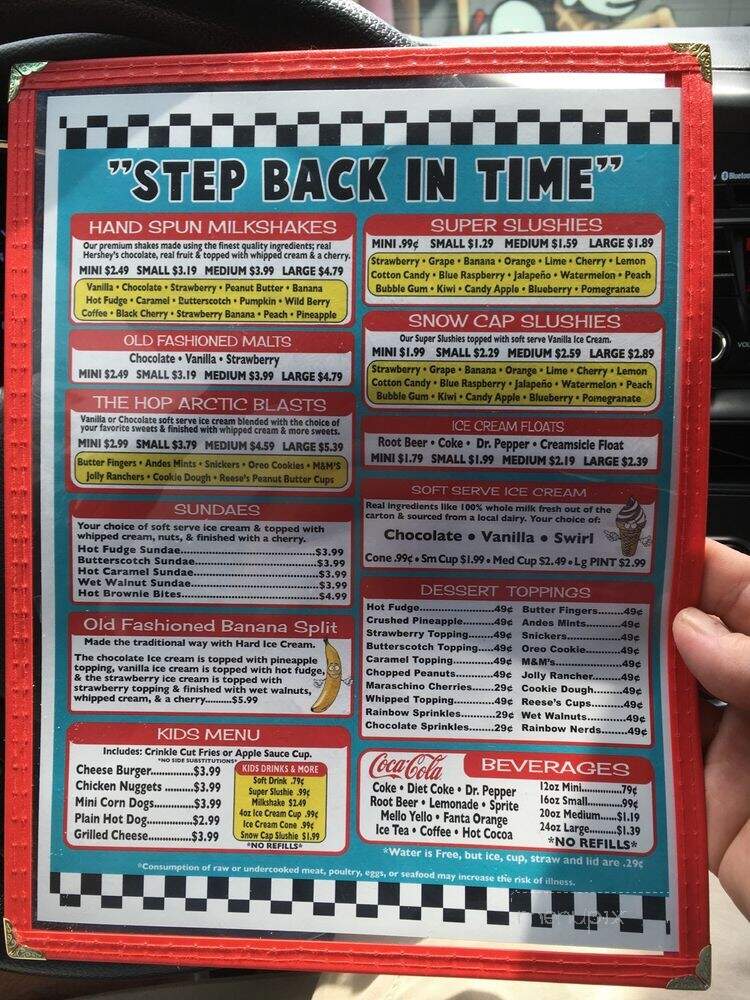 The Hop 50's Drive-In - Maryville, TN menu_pic