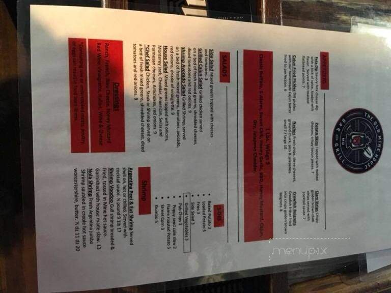 The Old Mine House Bar & Grill - Park Hills, MO menu_pic