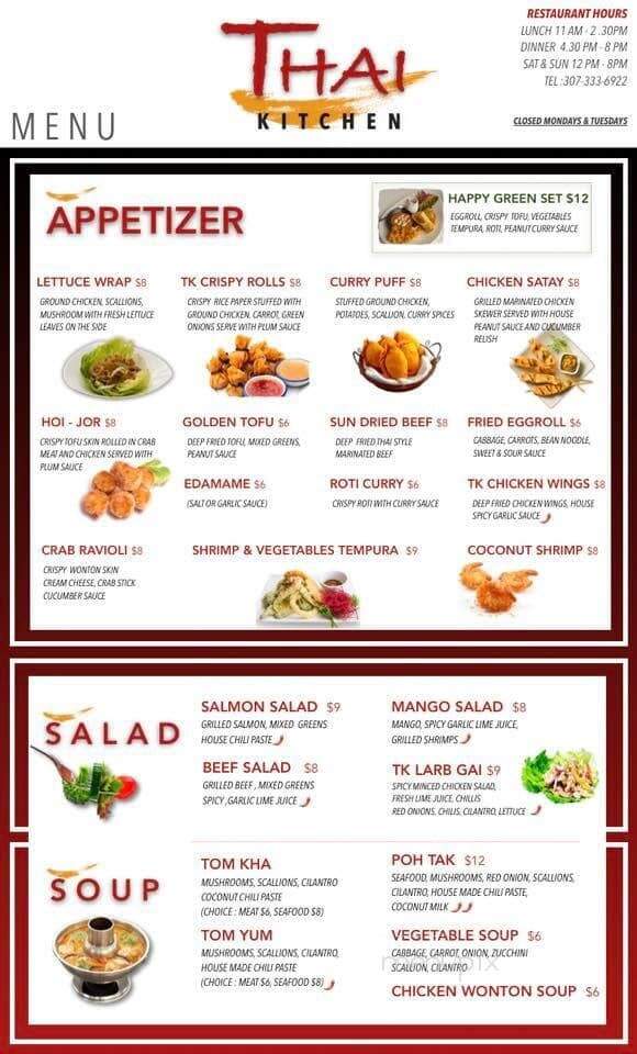 Thai Kitchen - Casper, WY menu_pic