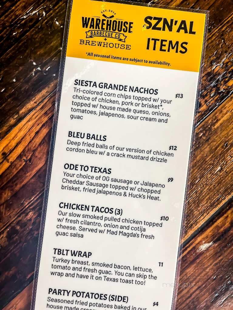 Warehouse Barbeque - Ottumwa, IA menu_pic