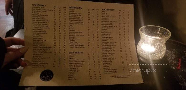 Levi & Lilac's Whiskey Room - Maumee, OH menu_pic
