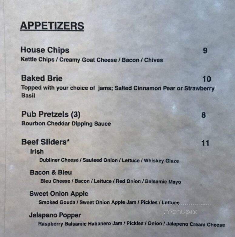 Levi & Lilac's Whiskey Room - Maumee, OH menu_pic