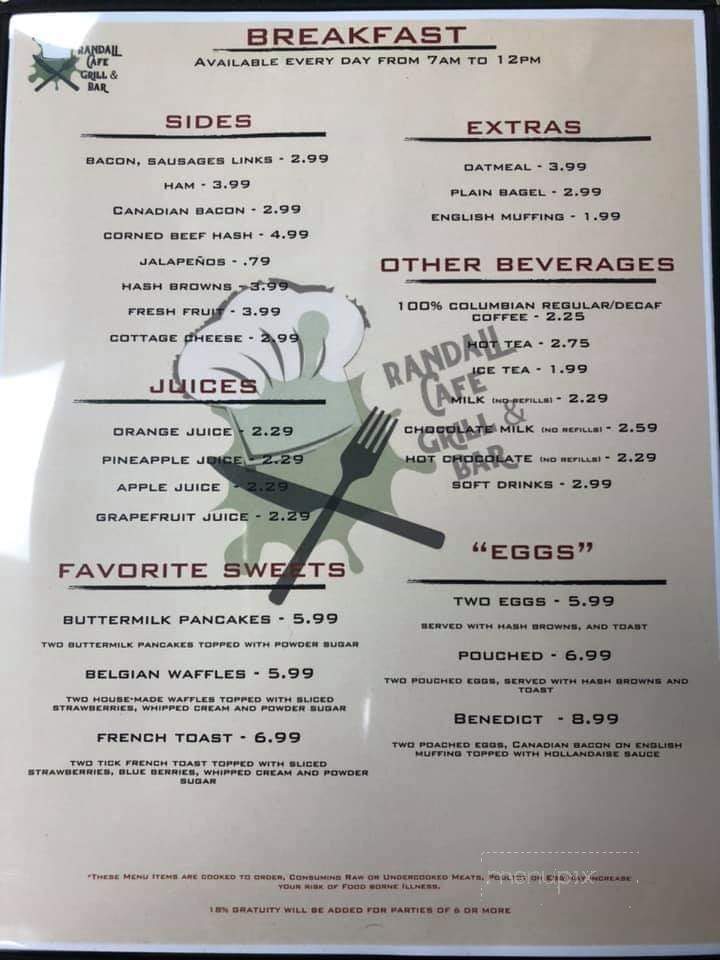 Randall Cafe Grill & Bar - Aurora, IL menu_pic
