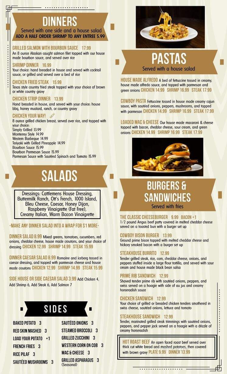 Cattlemen's Steakhouse - Willow Springs, MO menu_pic