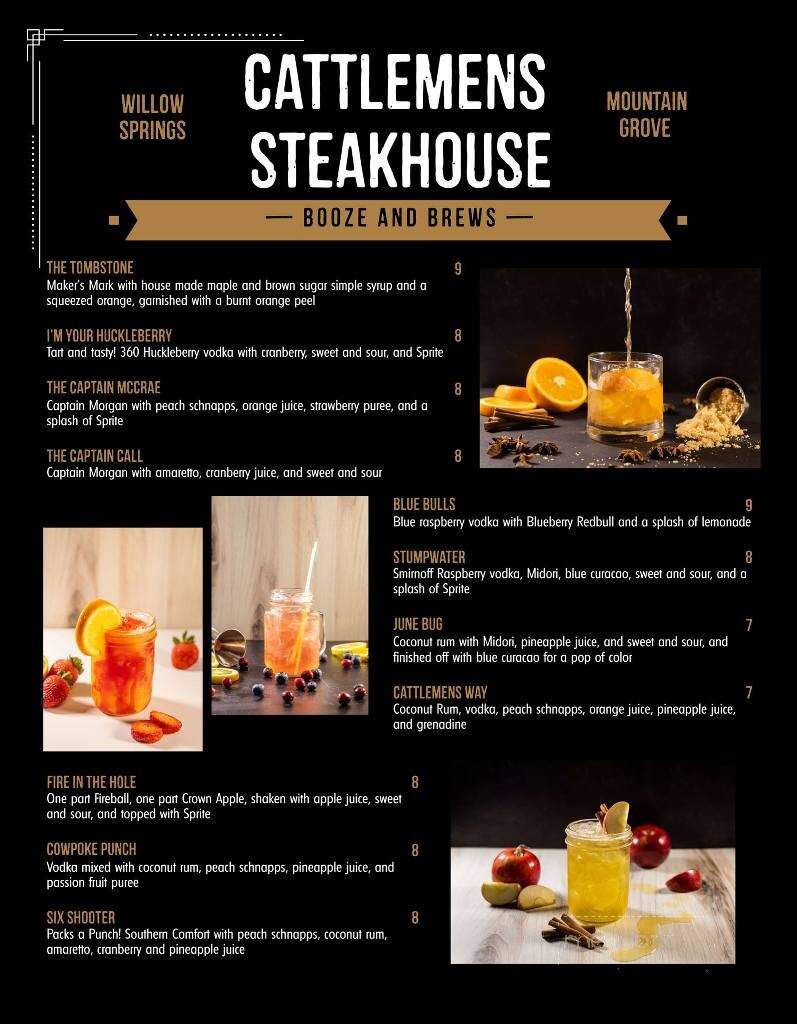 Cattlemen's Steakhouse - Willow Springs, MO menu_pic