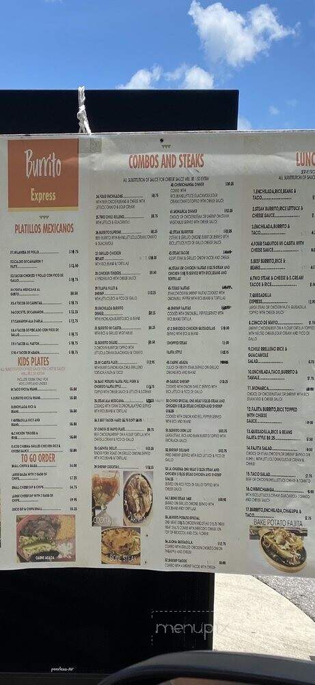 Burrito Express - Ellisville, MS menu_pic
