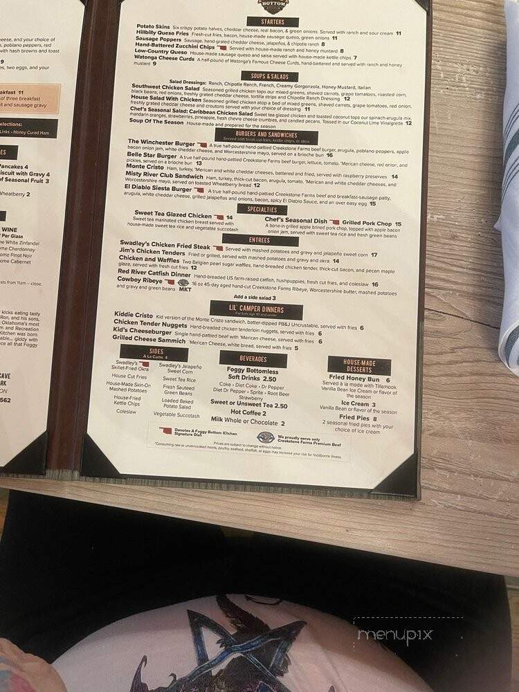 Swadley's Foggy Bottom Kitchen - Watonga, OK menu_pic