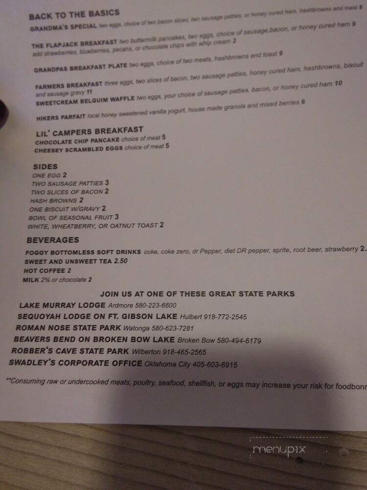 Swadley's Foggy Bottom Kitchen - Watonga, OK menu_pic