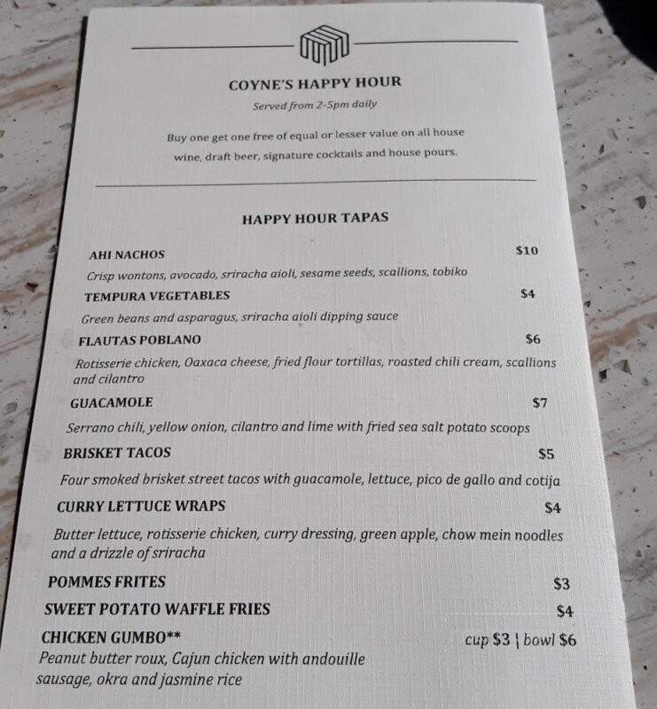Coyne's Restaurant and Bar - Eagle, ID menu_pic
