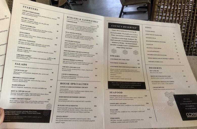 Coyne's Restaurant and Bar - Eagle, ID menu_pic