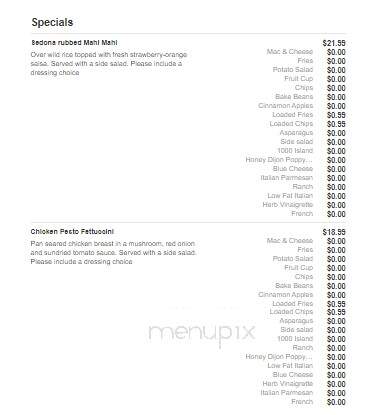 Sedona Bistro - Cape Girardeau, MO menu_pic