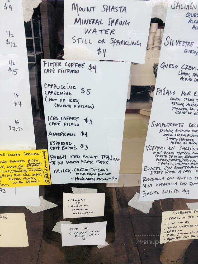 Courage Bagels - Los Angeles, CA menu_pic