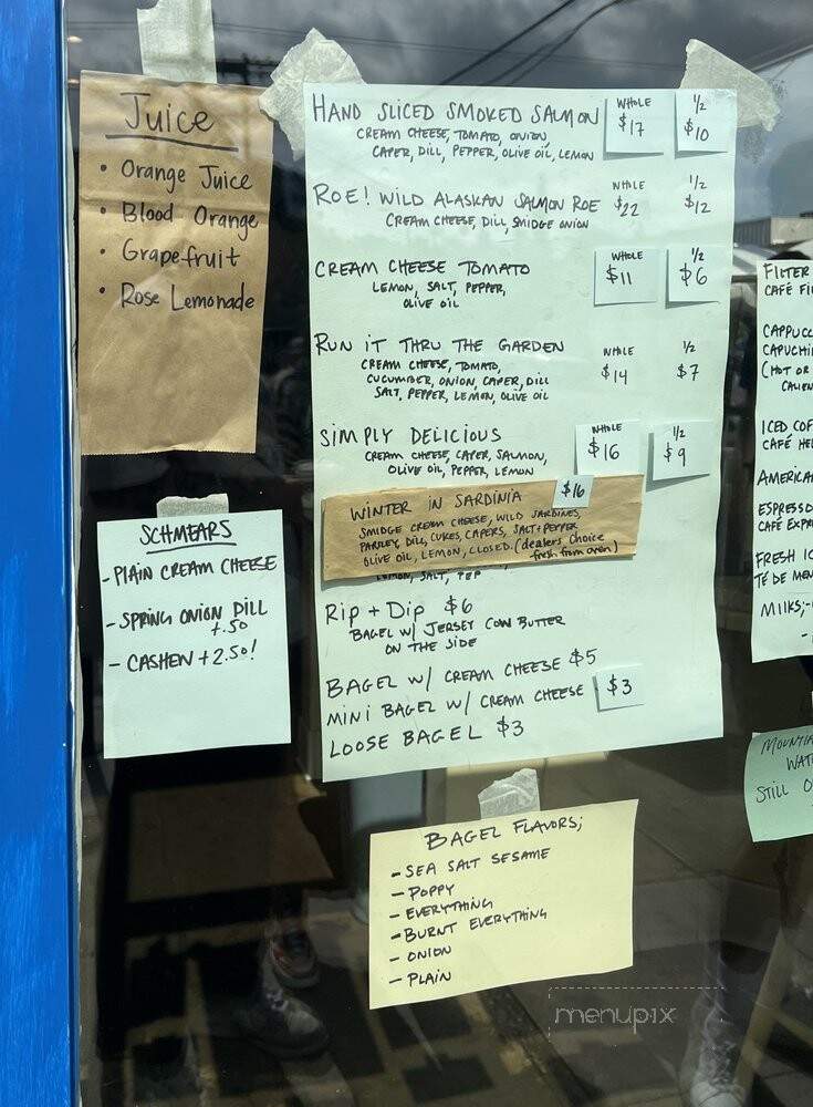 Courage Bagels - Los Angeles, CA menu_pic