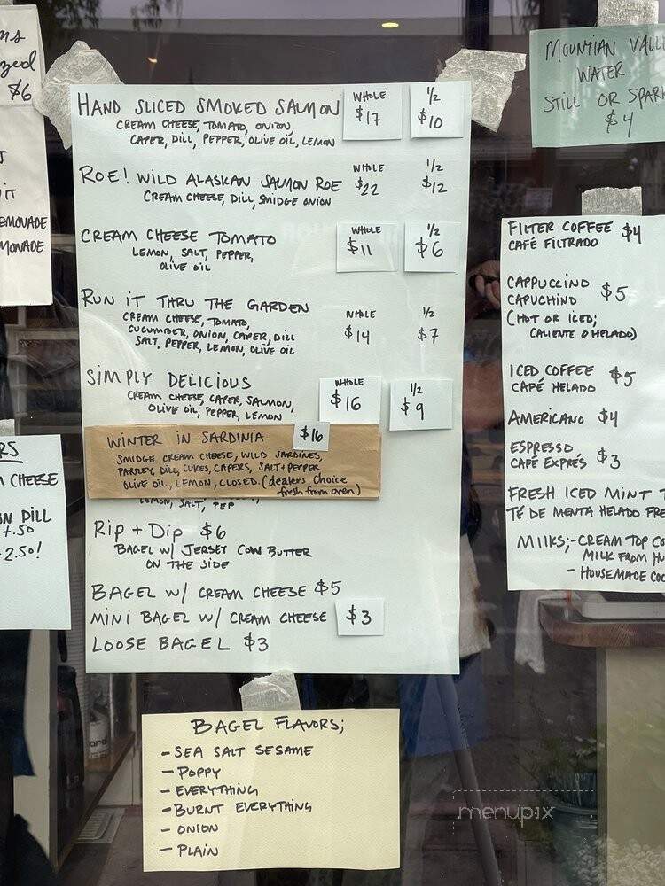 Courage Bagels - Los Angeles, CA menu_pic