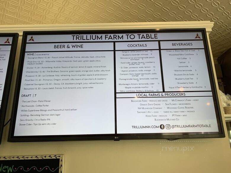 Trillium Farm to Table - Laconia, NH menu_pic