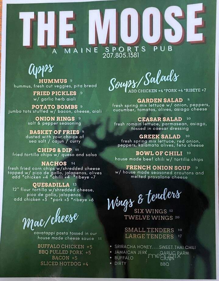 The Moose A Maine Sports Pub - Falmouth, ME menu_pic