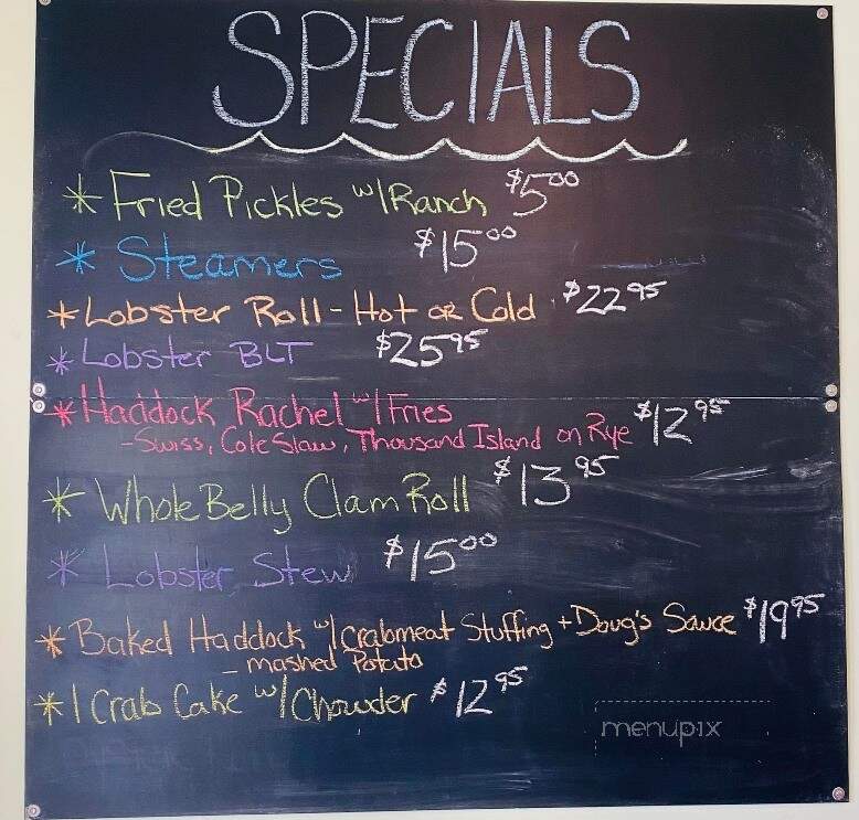 Doug's Seafood - Thomaston, ME menu_pic