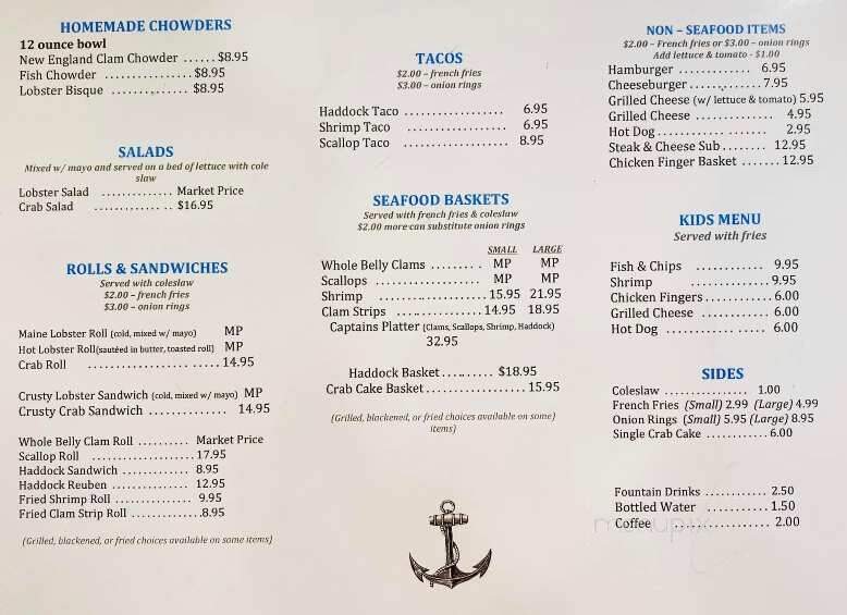 Doug's Seafood - Thomaston, ME menu_pic