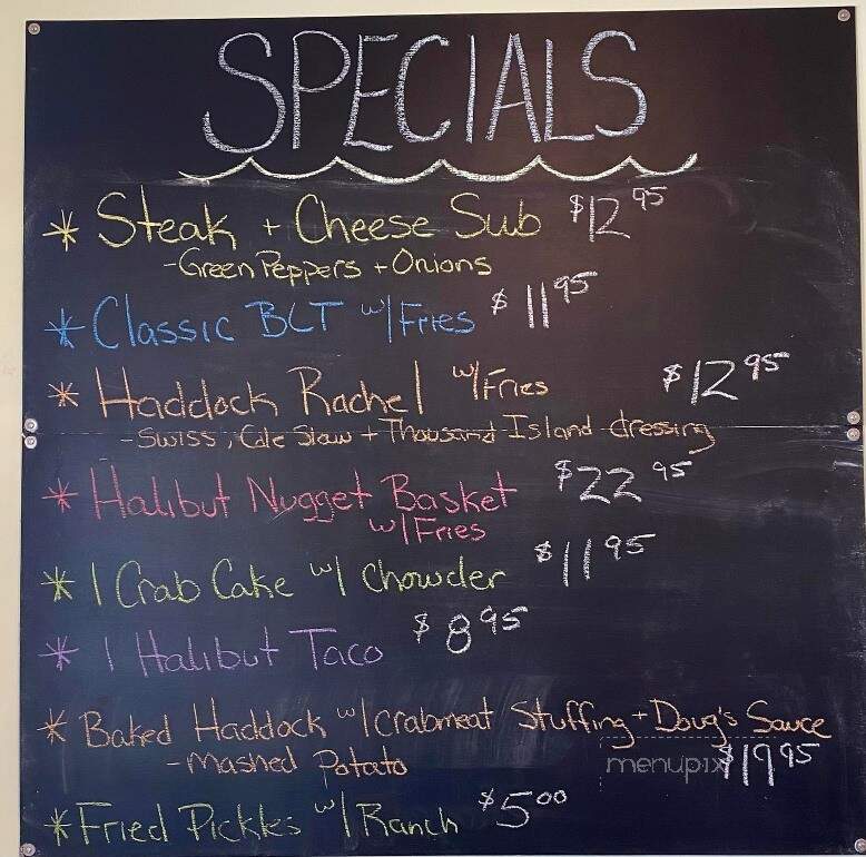 Doug's Seafood - Thomaston, ME menu_pic