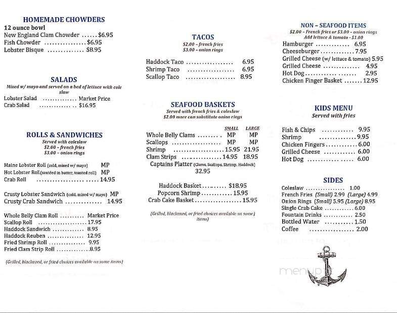 Doug's Seafood - Thomaston, ME menu_pic