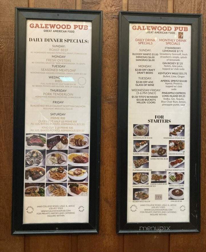 Galewood Pub - Lisle, IL menu_pic