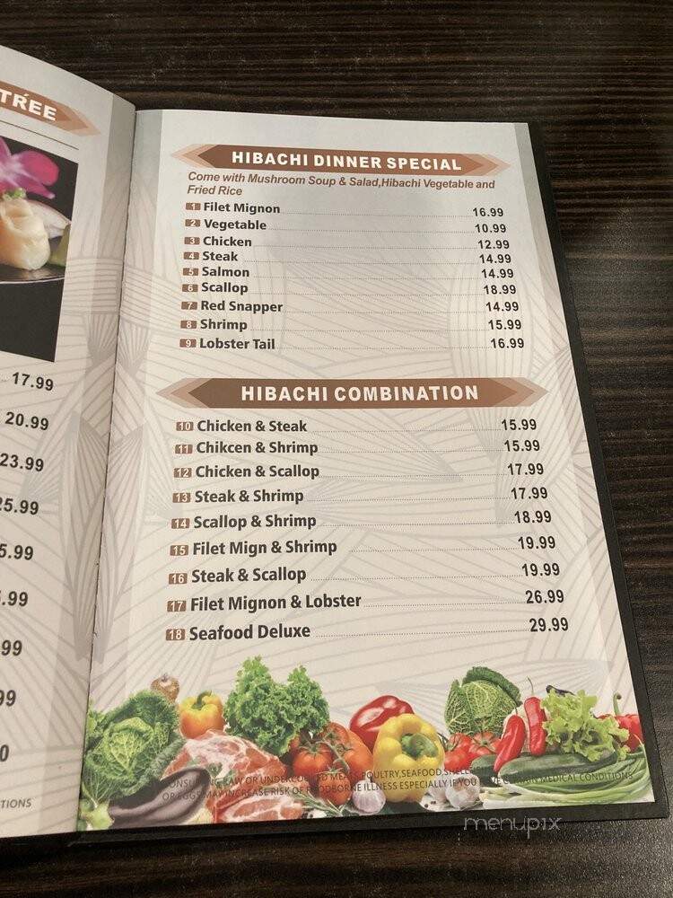 Tokyo - Washington, IN menu_pic