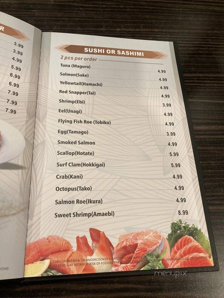 Tokyo - Washington, IN menu_pic