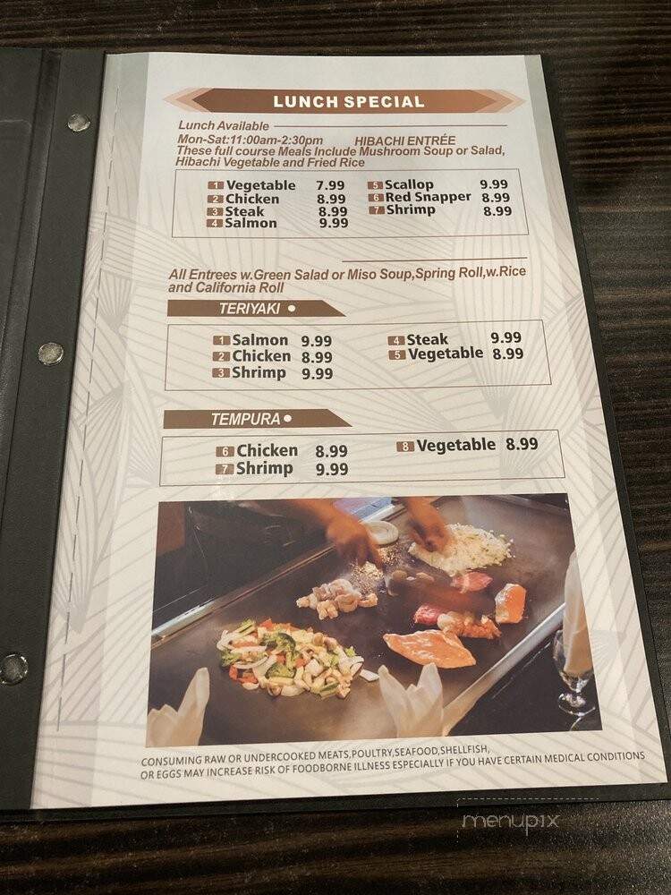 Tokyo - Washington, IN menu_pic