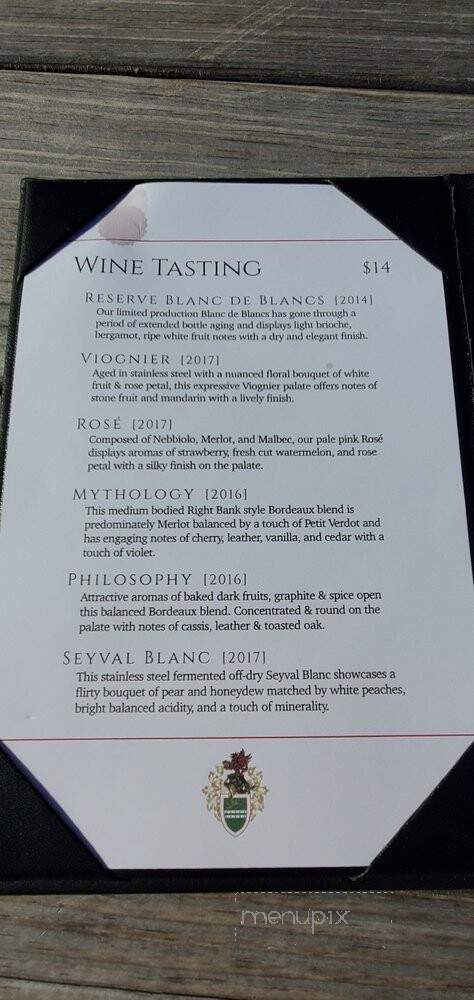 Greenhill Winery & Vineyards - Middleburg, VA menu_pic