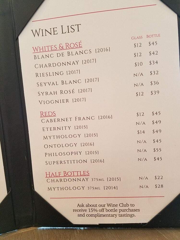 Greenhill Winery & Vineyards - Middleburg, VA menu_pic