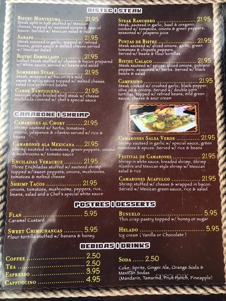 Cinco De Mayo Restaurant - Bloomingdale, NJ menu_pic