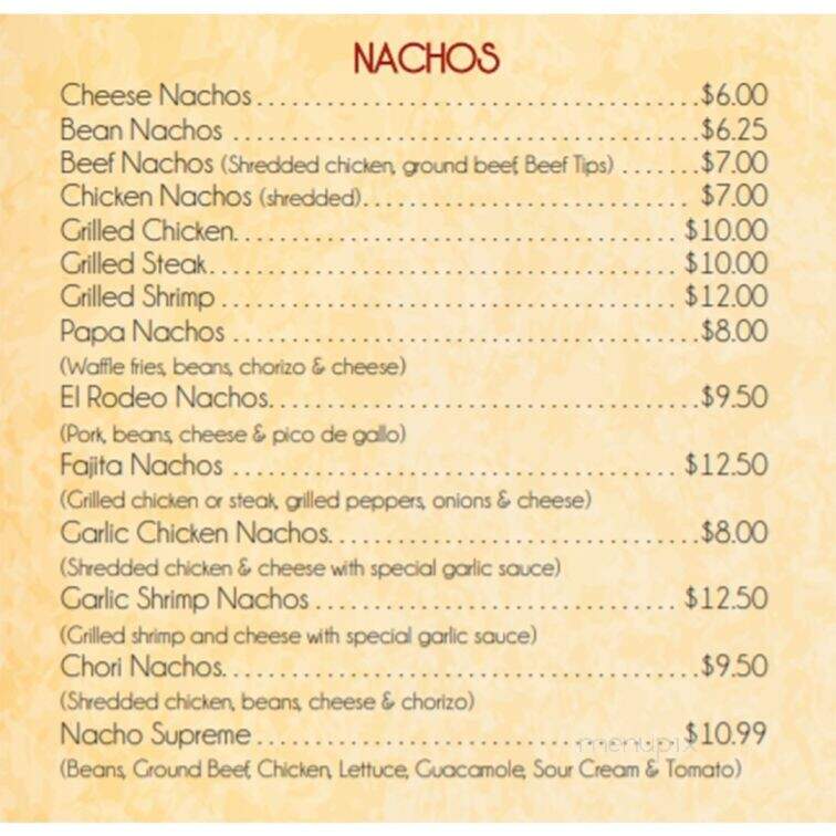 El Rodeo - Concord, NH menu_pic