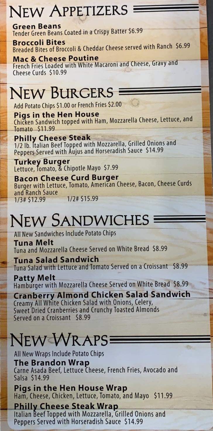 Olde Cedar Inn - West Bend, WI menu_pic