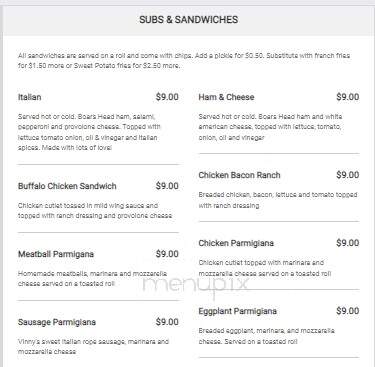 Vinny's Pizza - Goose Creek, SC menu_pic
