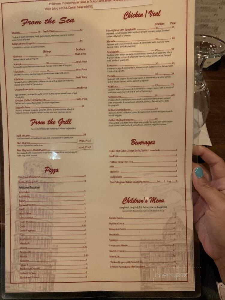 Vito's Italian Restaurant - St Johns, FL menu_pic