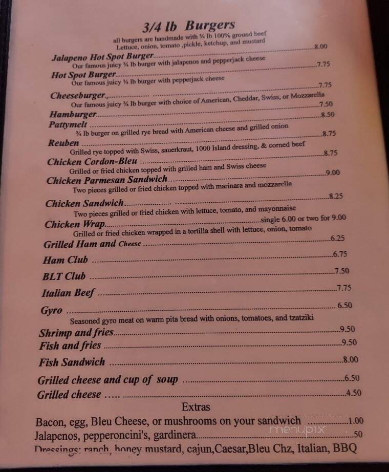 Spot - Marengo, IL menu_pic