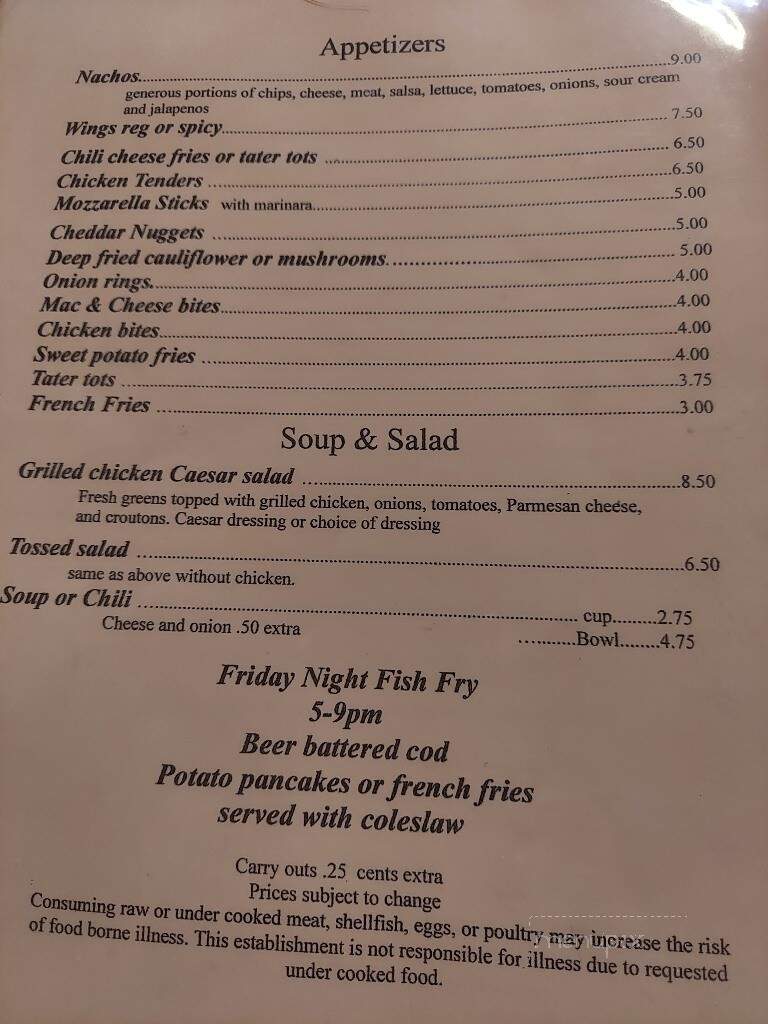 Spot - Marengo, IL menu_pic
