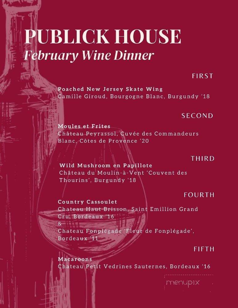 Dillons Publick House - Mountainside, NJ menu_pic