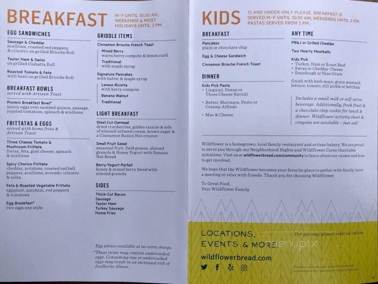Wildflower Bread Co - Sedona, AZ menu_pic