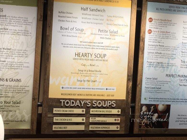 Wildflower Bread Co - Sedona, AZ menu_pic