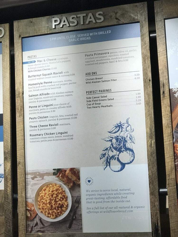 Wildflower Bread Co - Sedona, AZ menu_pic