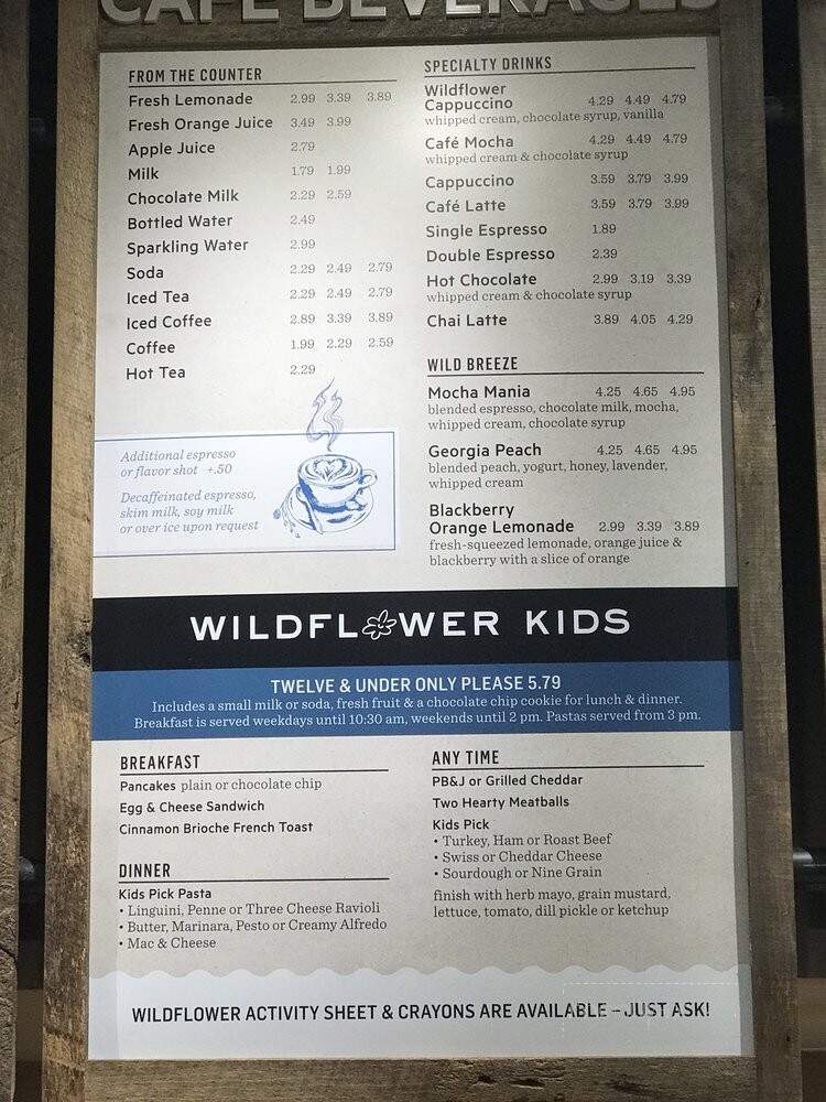 Wildflower Bread Co - Sedona, AZ menu_pic